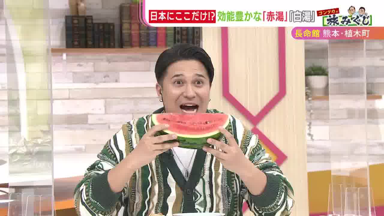 コンタカの旅】熊本植木町で今が旬の幻黒スイカに激うま馬バーグ