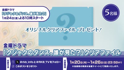 【プレゼント企画】金曜ドラマ『クジャクのダンス、誰が見た？』クリアファイル