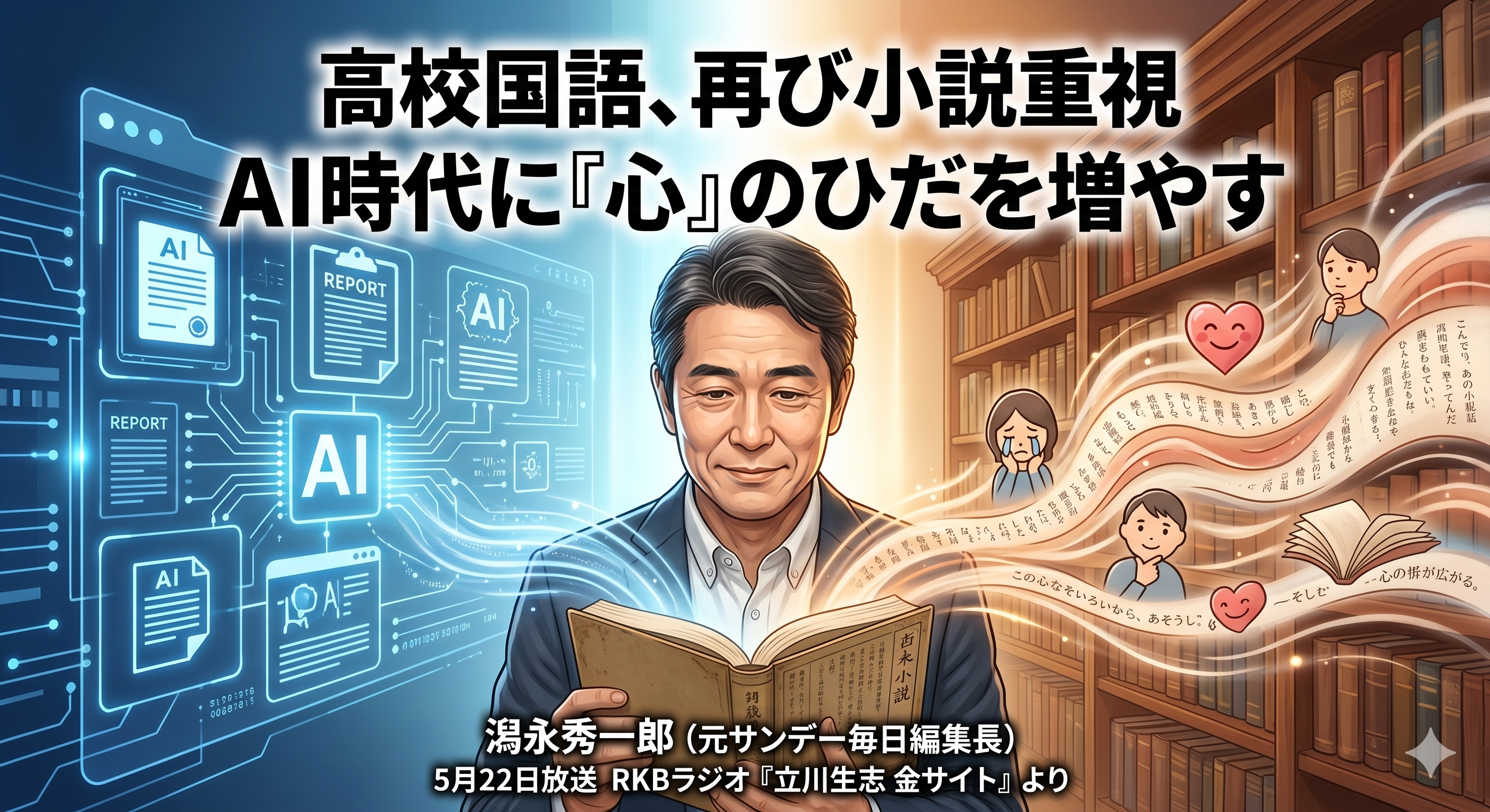 AI時代に感性を育む：高校国語で小説が復活する背景と教育の今 - RKB
